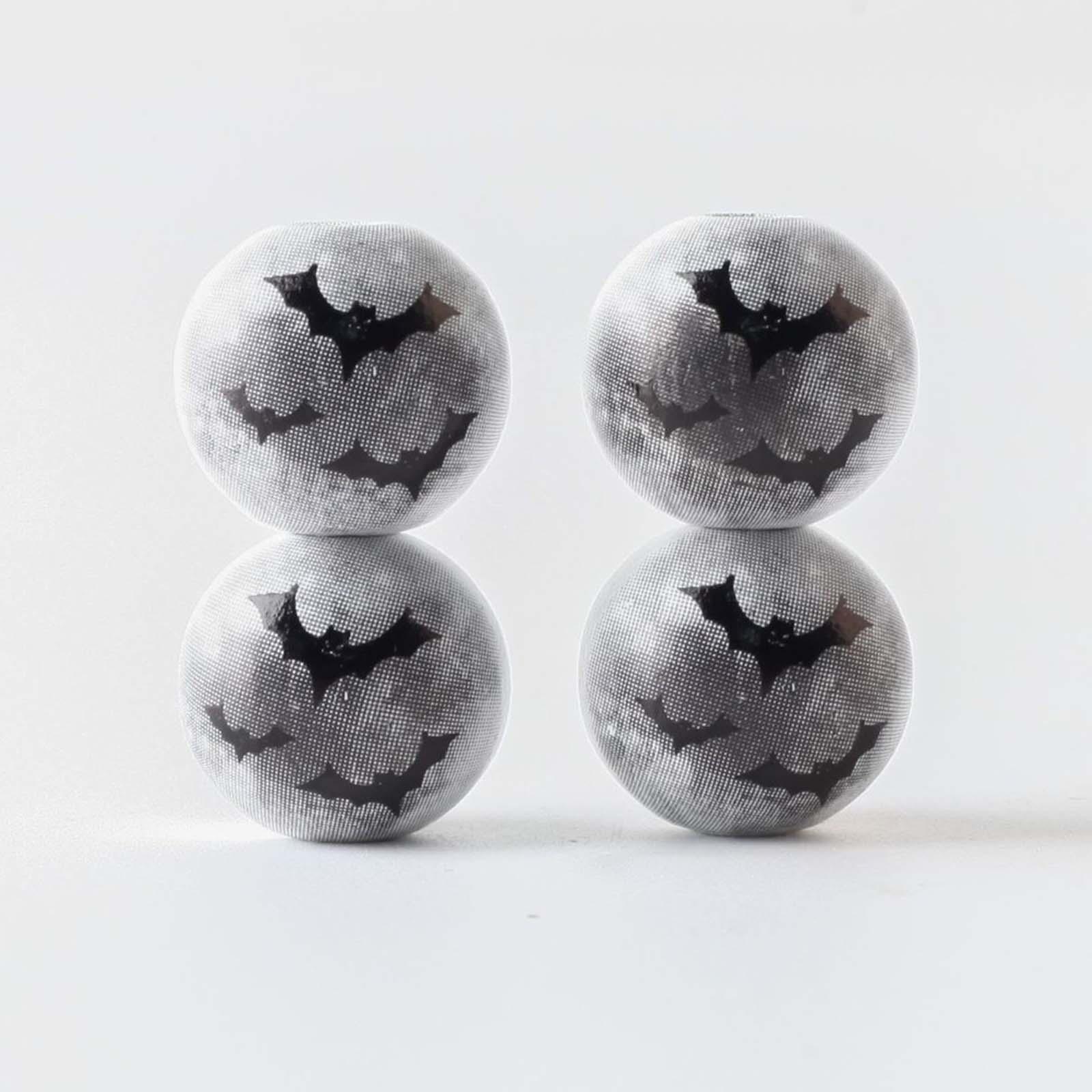 60Pcs Halloween Wooden Beads Loose Spacer Beads DIY Jewelry Making Decorative Party Crafts Handmade Supplies Wood Beads Halloween Decor