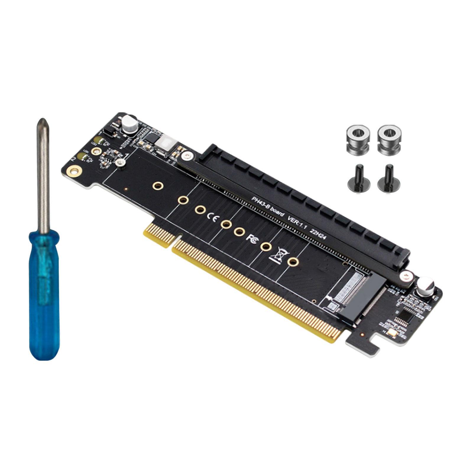 PCIe 4.0 x16 to 4x Expansion Card Stable PH43 Low Profile Dual M.2 Adapter