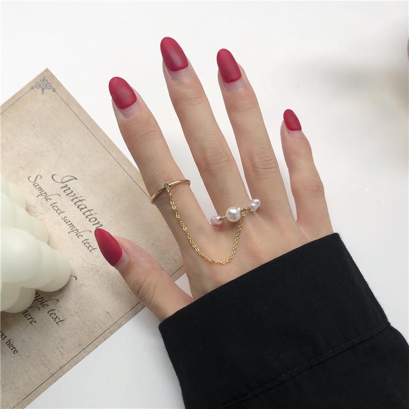 Nhẫn nữ cá tính đeo 2 ngón kiểu dáng độc đáo