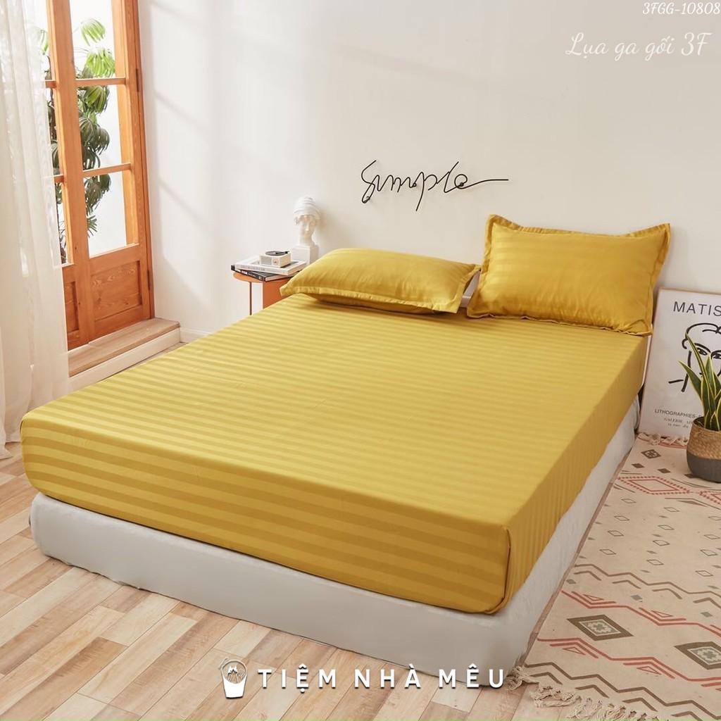 BỘ Ga Gối Cotton 3F m6/m8/2m -Tiệm Nhà MêuCotton Kẻ Sọc Chuyên Dùng Cho Khách Sạn Homestay