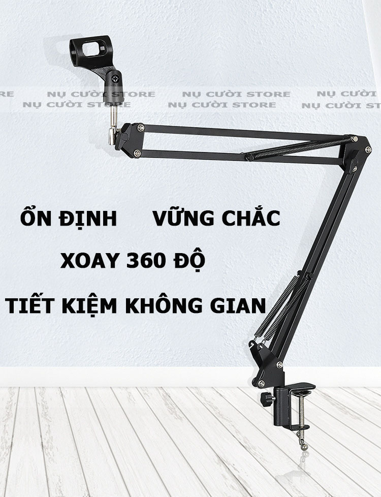 Giá Đỡ Micro Kẹp Cạnh Bàn; Xoay Chỉnh Linh Hoạt - Hàng Nhập Khẩu