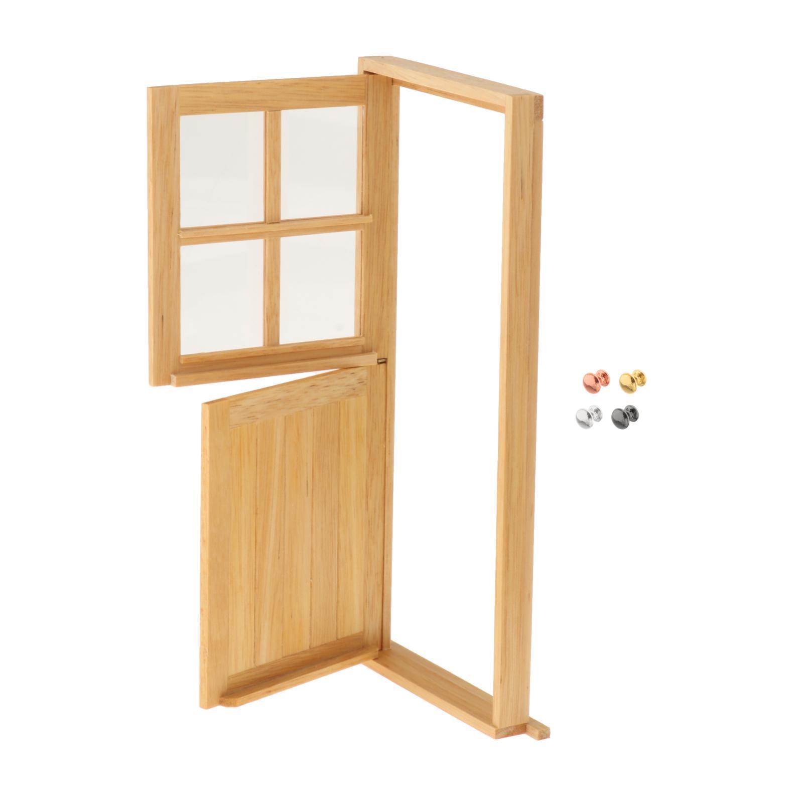 1/12 Dollhouse Miniature Wood Door, Kids Pretend Play Toys, Living Room Furniture
