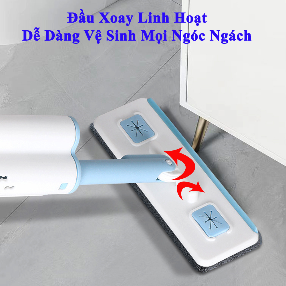 Cây Lau Tự Vắt Mini KUNBE Đa Năng Vệ Sinh Kính, Bếp, Gạt Nước Với Bông Lau Thấm Hút Tiện Lợi