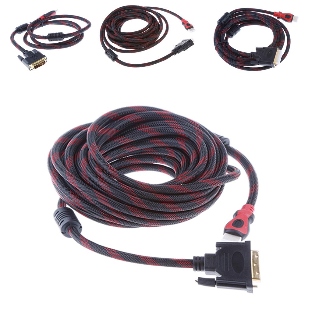 To DVI Cable Adapter   Cable 1080P for LCD DVD HDTV Projector PC 5ft