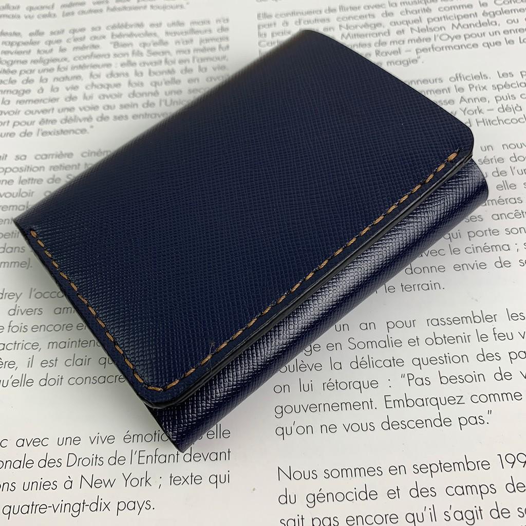 Ví nam - da saffiano - màu xanh navy - handmade DT276