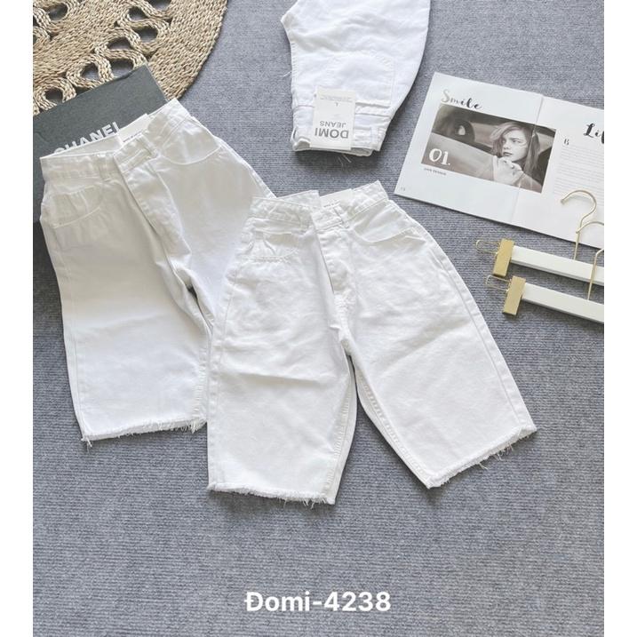 Quần ngố jeans trắng lai tưa mã 4238, hình thật ảnh sàn