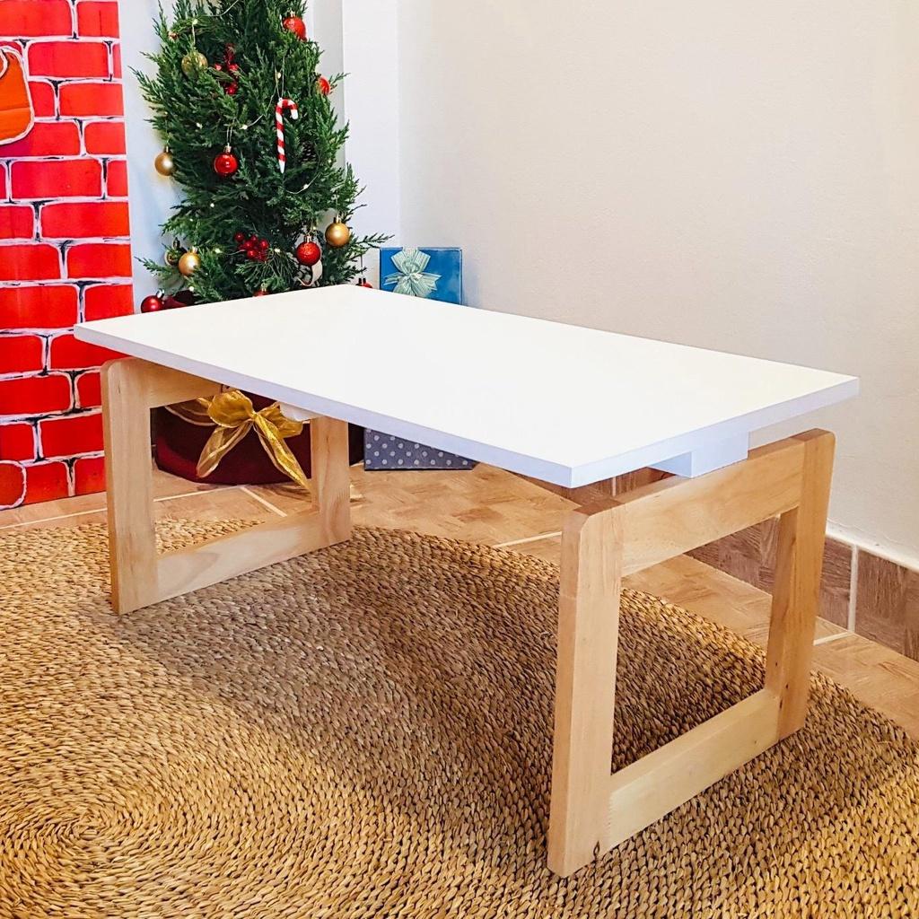 Bàn Trà Sofa Kiểu Dáng Nhật Bản Màu Gỗ Phối Trắng Độc Đáo