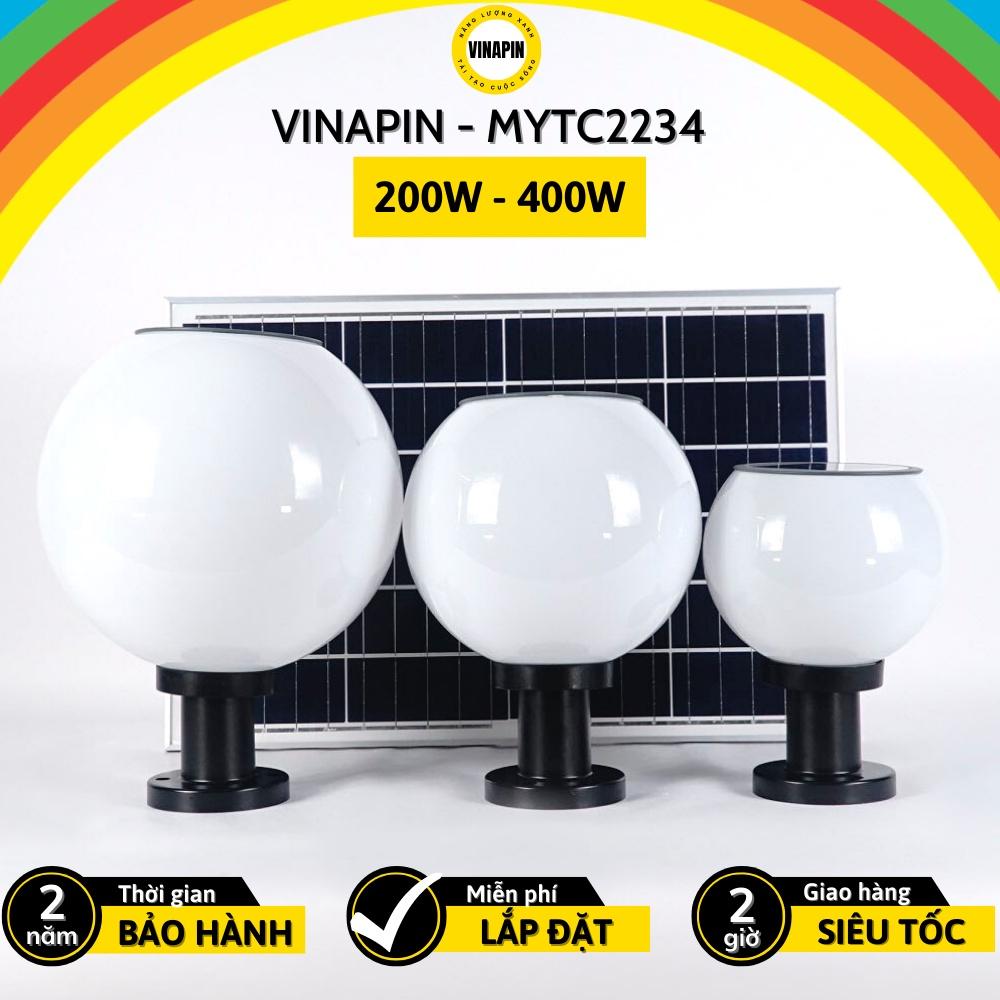 Đèn trụ cổng tròn trắng năng lượng mặt trời VINAPIN-MYTC2234 sáng suốt đêm - Nhiều công suất + chống nước siêu bền + điề