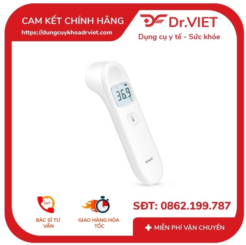 Nhiệt kế hồng ngoại Yuwell YT-1C cao cấp chính hãng - hoạt động ổn định với độ chính xác cao, thời gian cho kết quả nhanh - Drviet