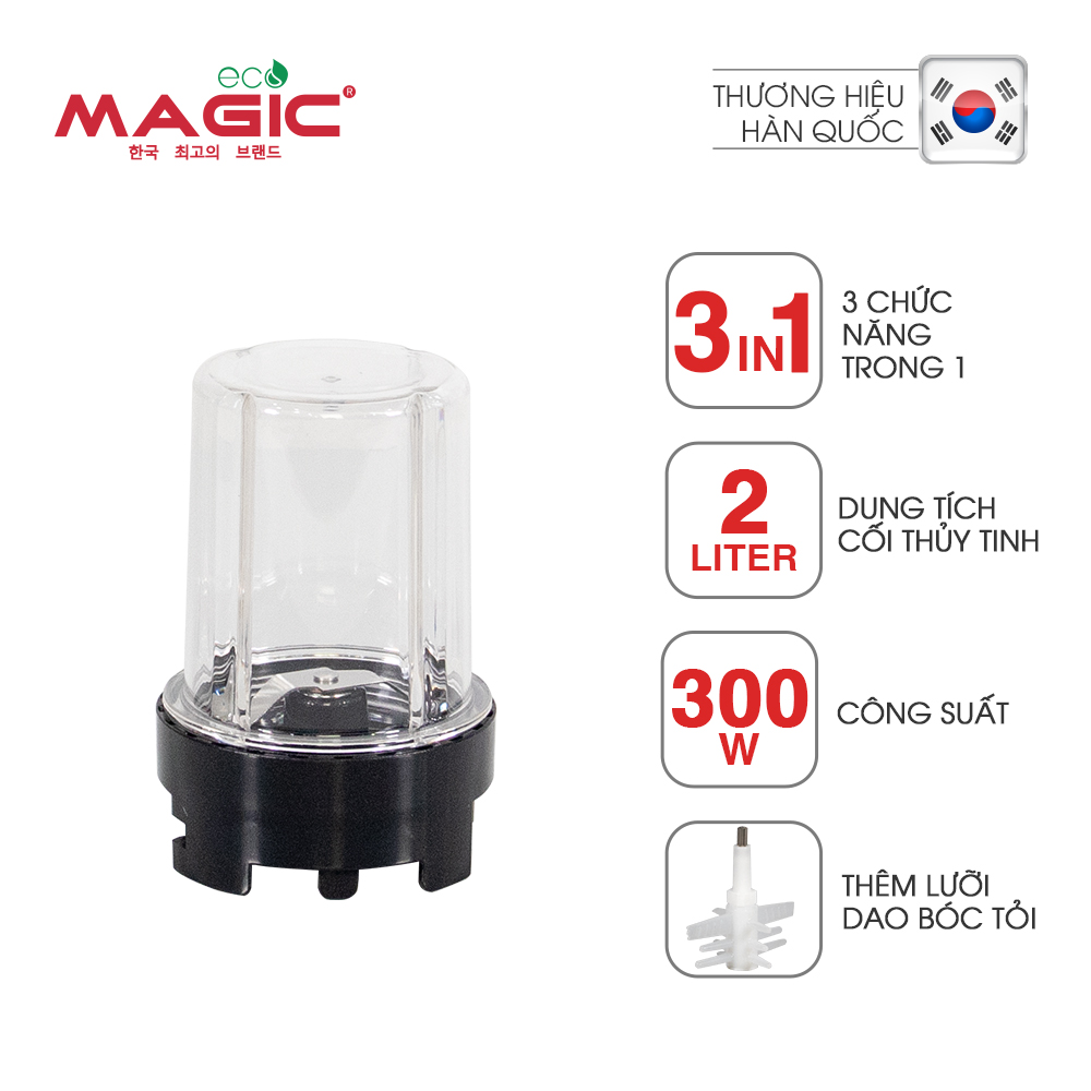 Máy xay thực phẩm đa năng 3in1 Magic Eco AC-16 (2.0 Lít) - Hàng chính hãng