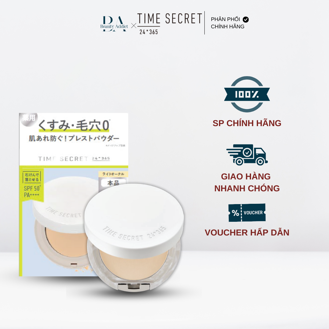 Phấn Phủ Dạng Nén Chống Nắng, Kiềm Dầu Dưỡng Ẩm Time Secret Mineral Pressed Powder R