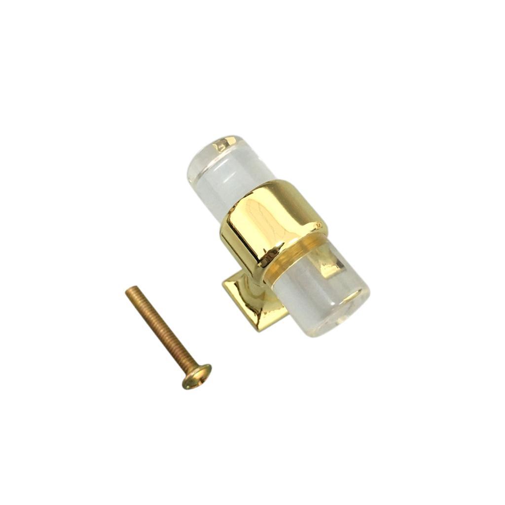4Pcs Acrylic Door Pull Knob Drawer Cupboard Handle Home Decorative Gold