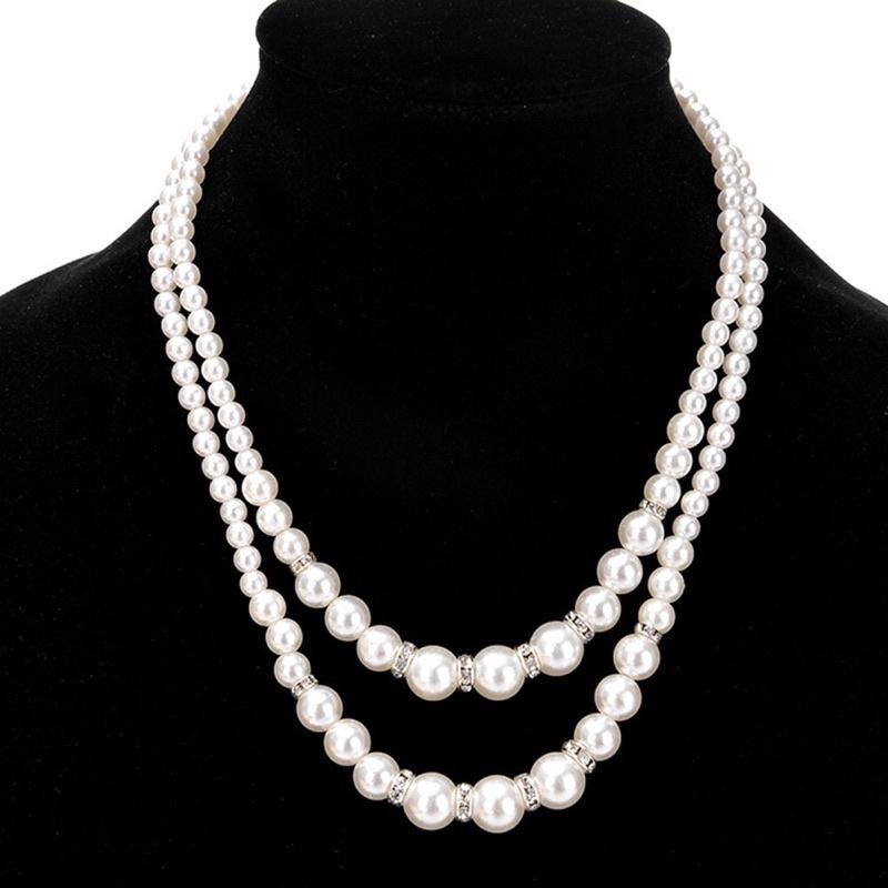 Chuỗi Đeo Cổ Đôi Mix Charm Đá Bạc 925 Hạt Ngọc Trai Thật Nước Ngọt - Trường Thịnh Ngọc Trai