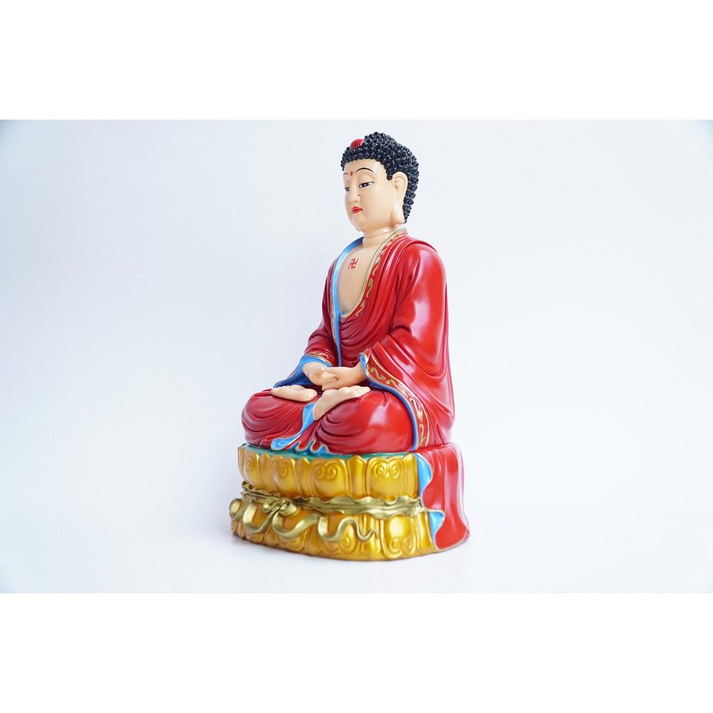 Tượng Phật A Di Đà ngồi vẽ sắc màu nguyên khối - Cao 30cm