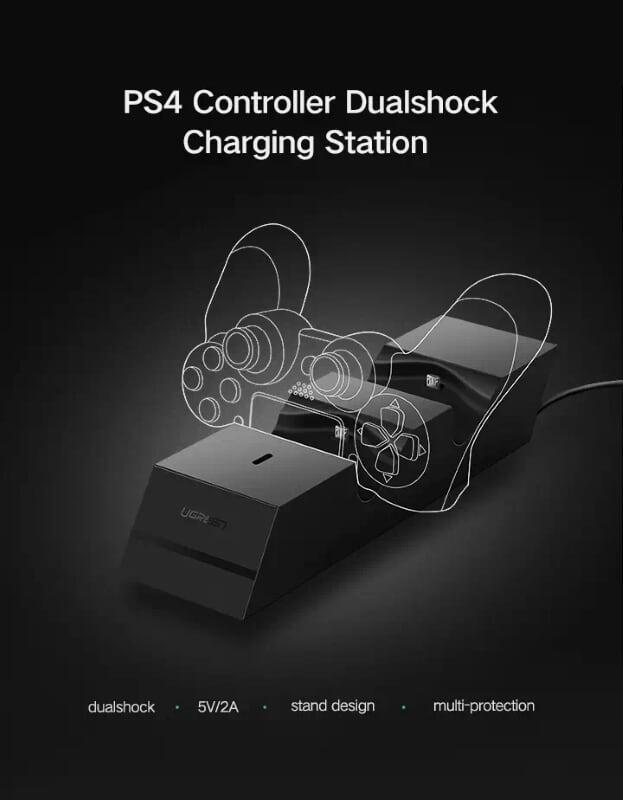 Ugreen UG50258CD174TK Màu Đen Bộ sạc kép cho tay cầm game PS4 - HÀNG CHÍNH HÃNG