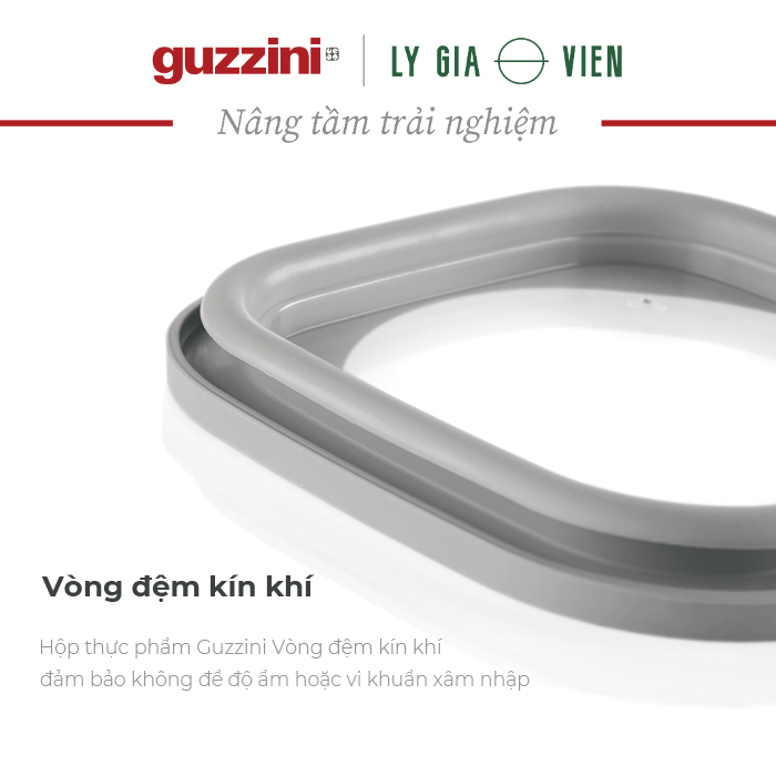 Hộp Đựng Thực Phẩm Cỡ Nhỏ Guzzini STORE&amp;MORE - Shallow Airtight Fridge/Freezer/Microwave Containers (S) 450CC - Hộp Kín Không Khí - Phù Hợp Cho Tủ Lạnh/Tủ Đông/Lò Vi Sóng