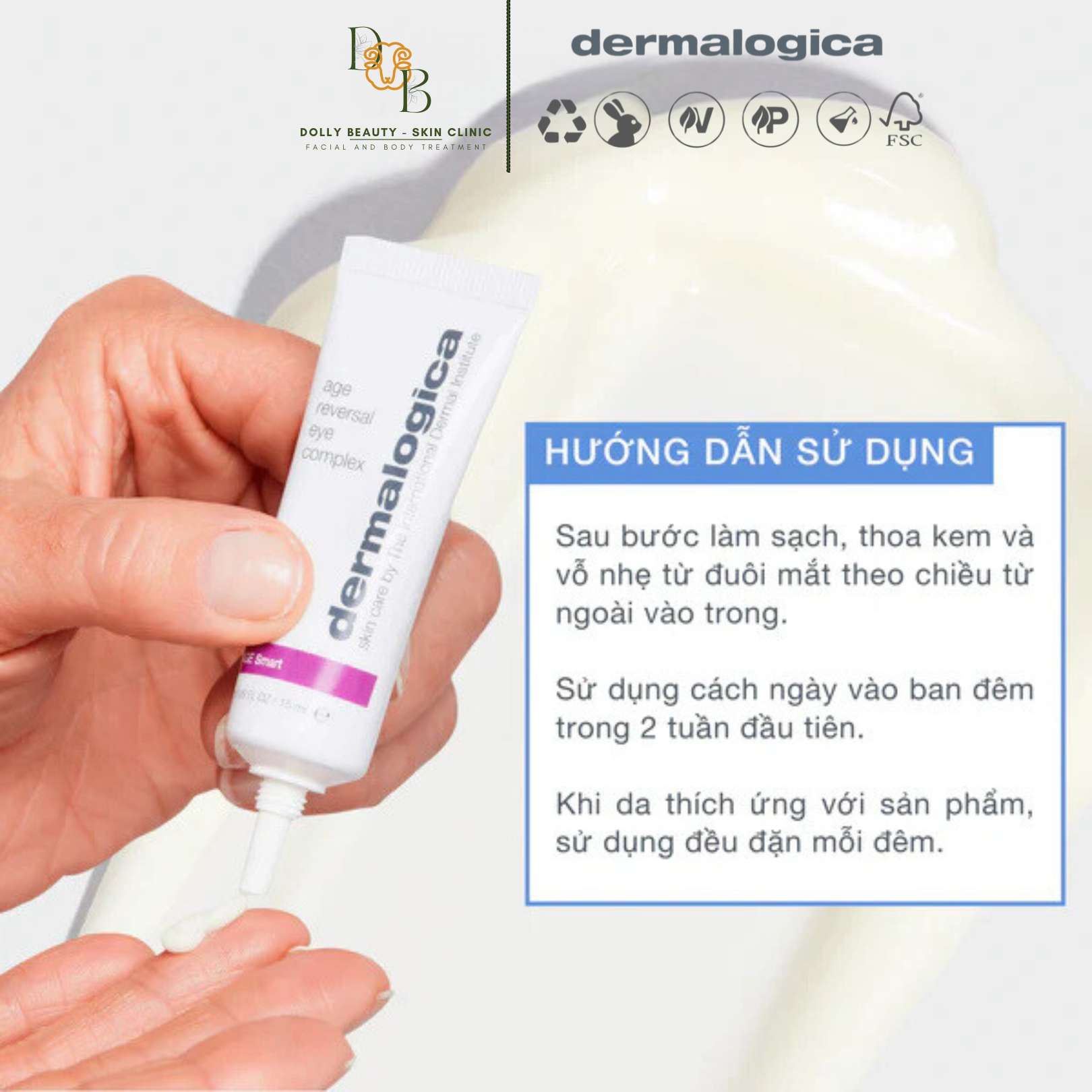 Kem mắt Age Reversal Eye Complex chứa Retinol giảm thiểu nếp nhăn &amp; vết chân chim của Dermalogica - Dolly Beauty