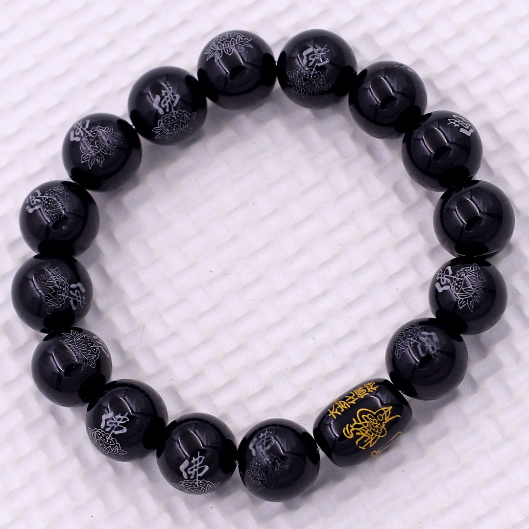 Vòng chuỗi đeo tay đá thạch anh đen 10 ly charm hạt giải thái tuế phù, vòng chuỗi phong thủy, giải năm hạn thái tuế