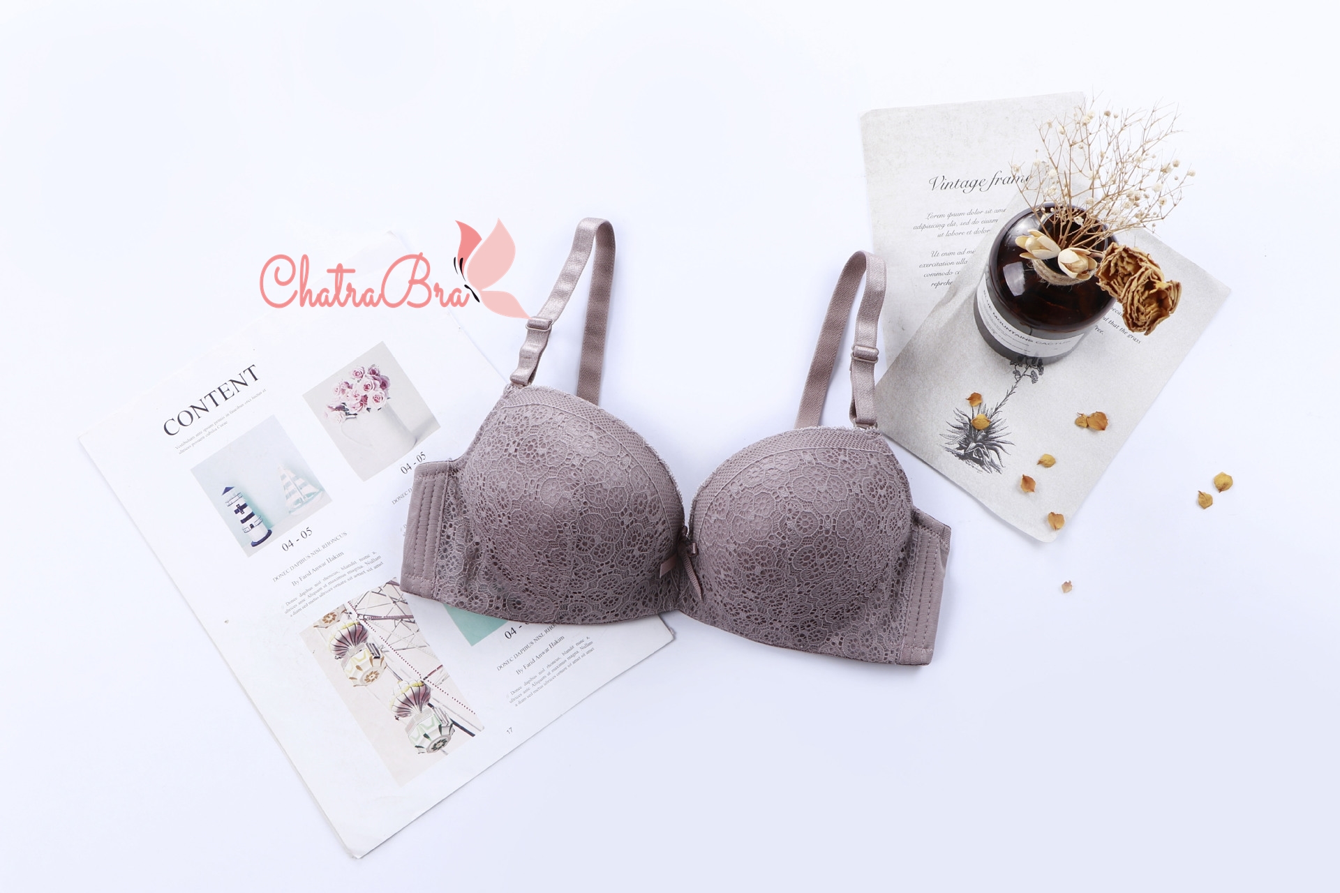 Áo lót cao cấp có gọng cúp ren thêu hoa