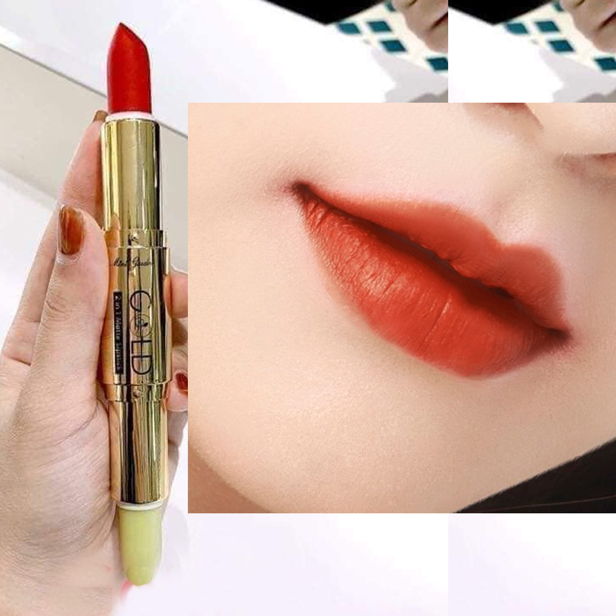 Son GOLD Matte Lipstick 2in1 Mini Garden Màu Cam Cháy