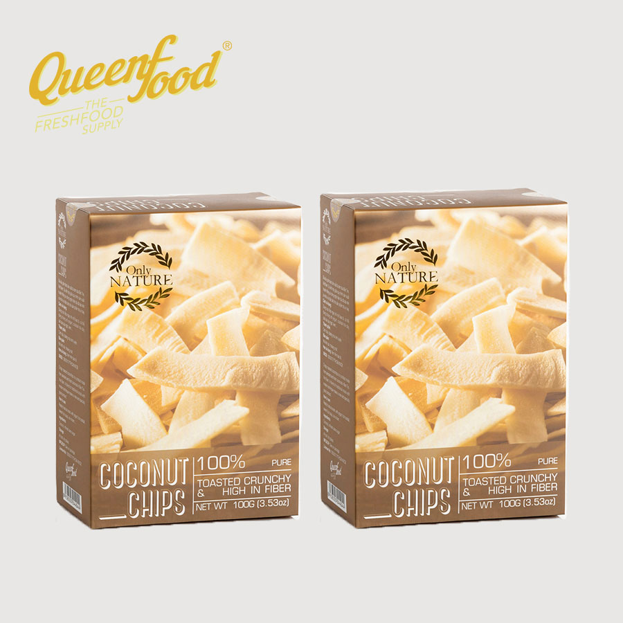 Dừa Sấy Khô Queenfood Coconut Chips (2 Hộp)