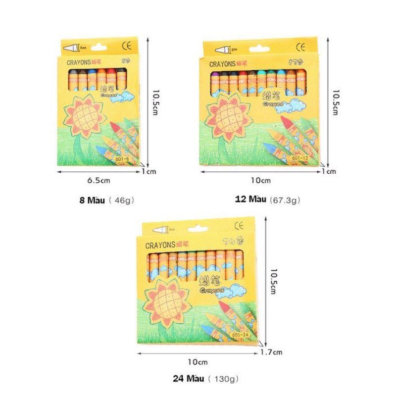 Bút màu sáp Crayons hộp 24 màu cho bé tập tô