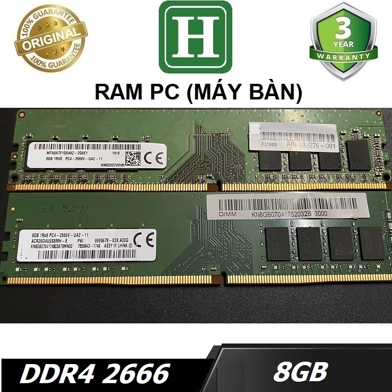 Ram PC 8GB DDR4 bus 2666, ram dùng cho PC, desktop