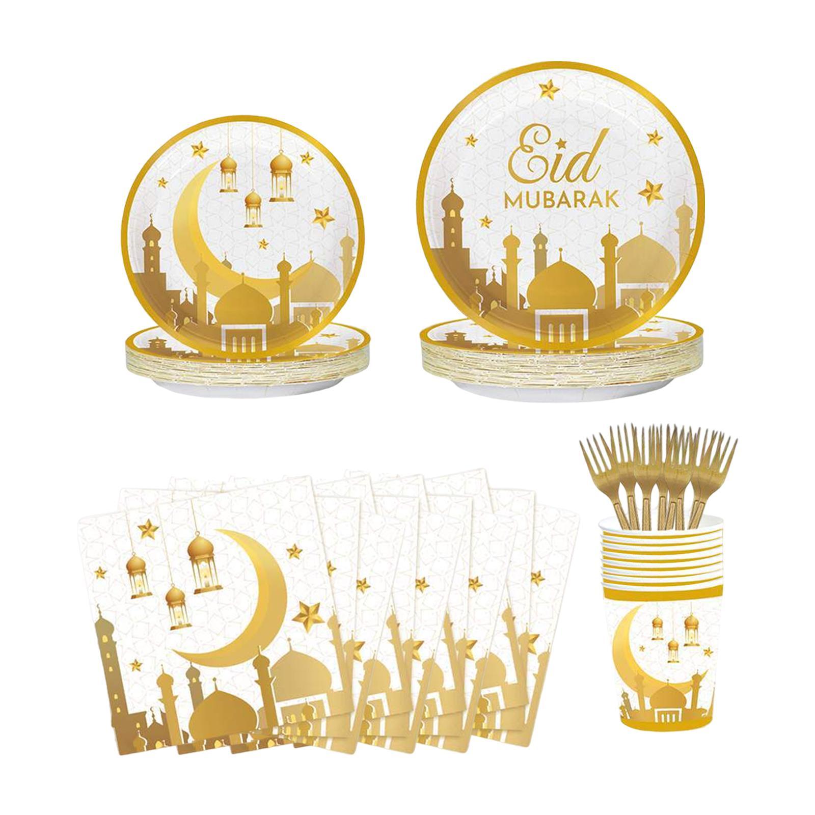 Paper Ramadan Eid Mubarak Party Supplies Set for Party Birthday Guests
