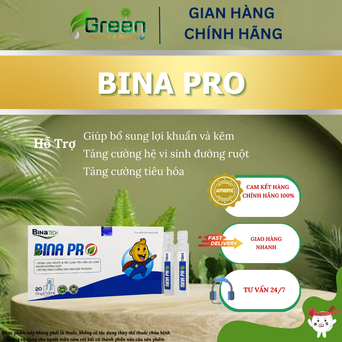 Men vi sinh bổ sung lợi khuẩn đường tiêu hóa BINA PRO