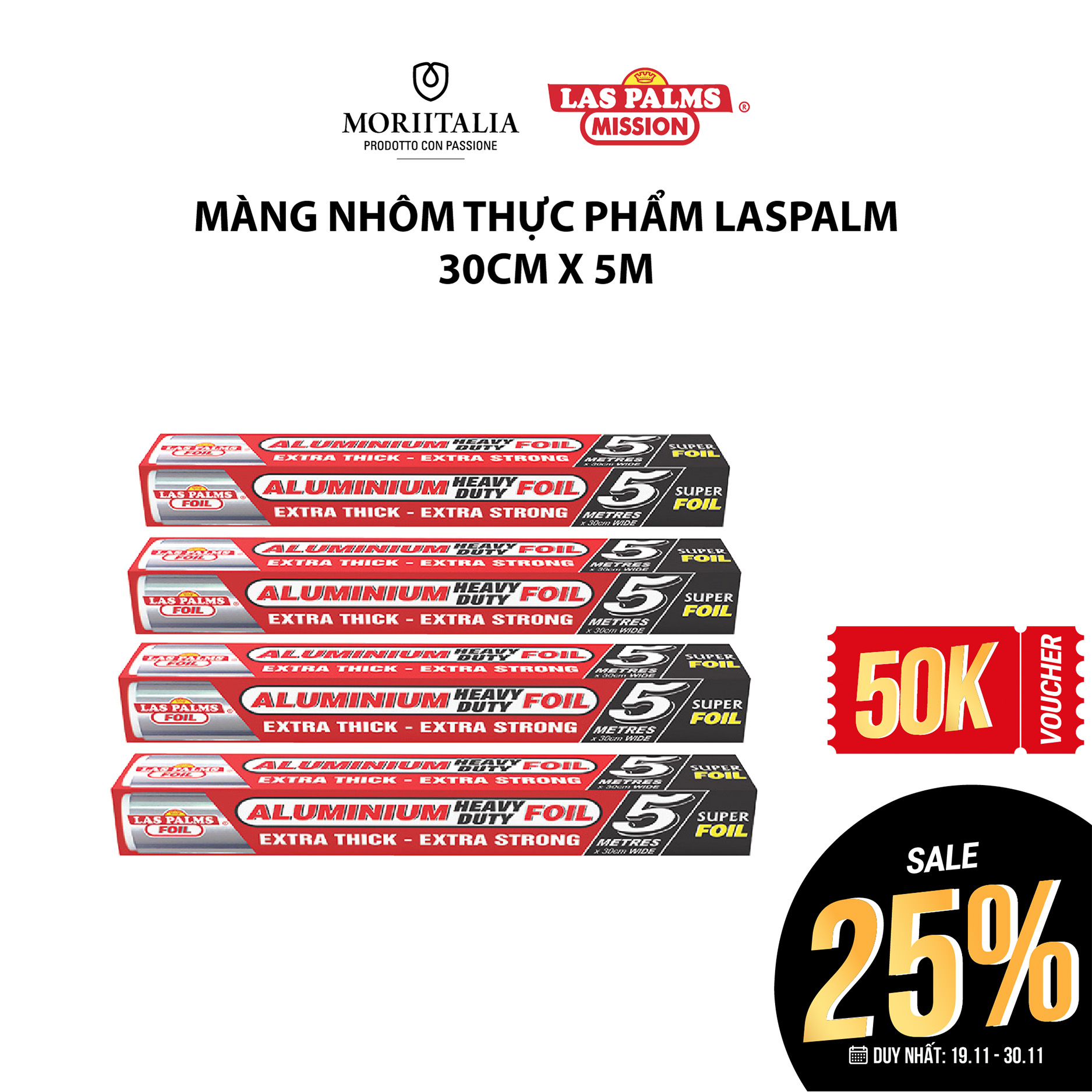 Màng nhôm (giấy bạc) Laspalm chính hãng bảo quản thực phẩm MNTP00003179