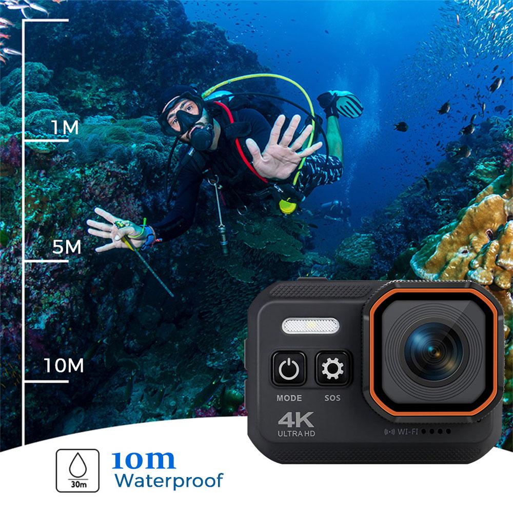 Camera hành động 4K 60fps Camera thể thao Ultra HD với màn hình điều khiển điều khiển từ xa ngoài trời xe máy bảo hiểm xe máy hành động hành động