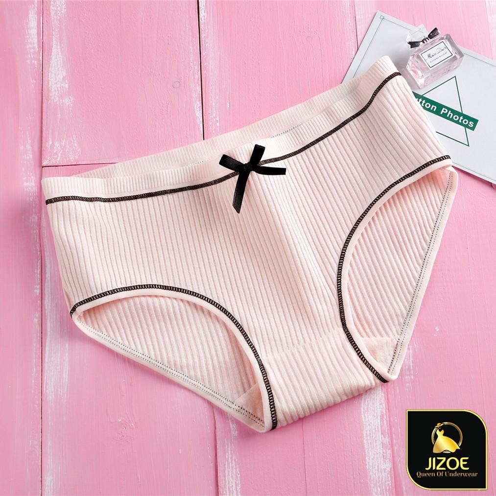 COMBO 10 Quần lót nữ cotton tăm tre thông hơi nơ dễ thương giá rẻ đẹp thời trang JIZOE COB12-10