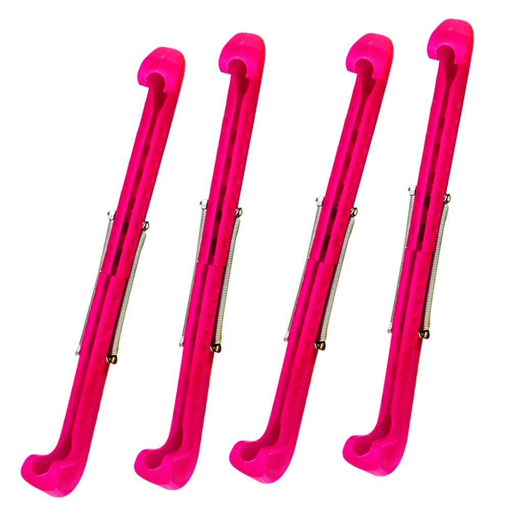 2 Pairs Plastic Ice Hockey Figure Skate Guard Protective Covers, Rose Pink
