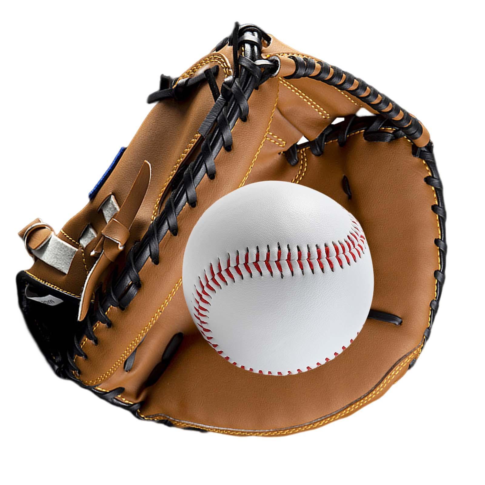 Baseball Catcher Gloves PU with Baseball Ball Teeball Glove Men Women Unisex