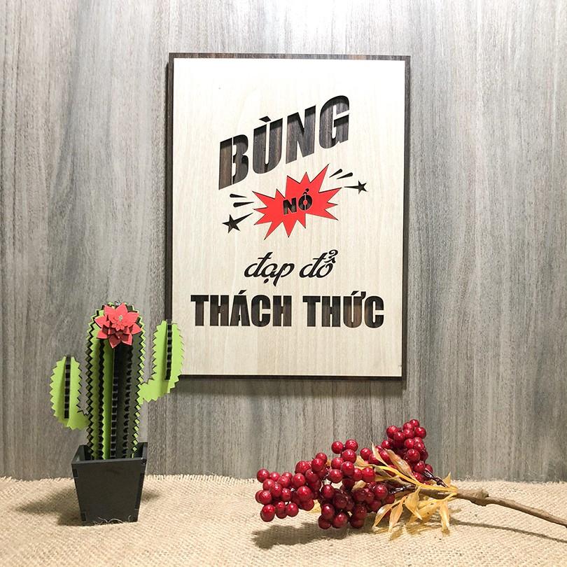 Tranh tạo động lực treo tường trang trí văn phòng - Mẫu "Bùng nổ đạp đổ thách thức"