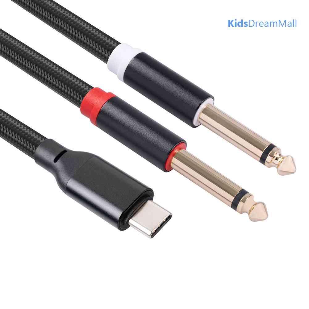 Mới Cáp Chuyển Đổi Âm Thanh Từ Đầu Type-C Sang Hai Đầu 6.35 Cho Máy Tính Xách Tay