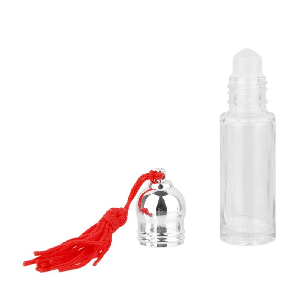 5pcs 5ml Tassel Glass Empty Bottles Essential Oil Perfume Vials