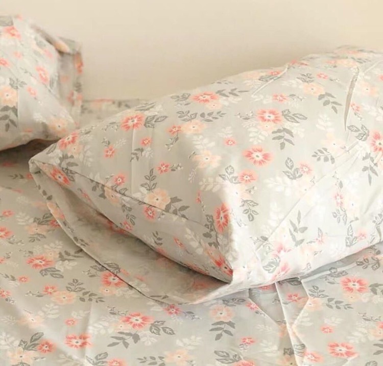 Bộ chăn ga gối cotton LIDACO PL1 - Hoa Vintage - TẶNG VỎ GỐI ÔM
