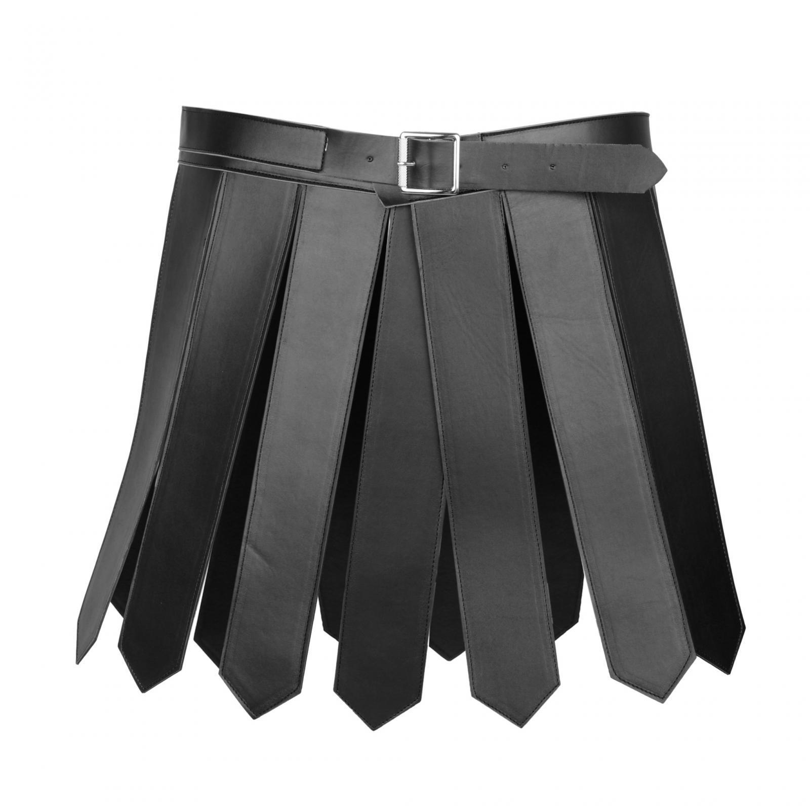 Roman  Skirt Roman Soldier Costume Decor Festive with Belt Costume Nightclub Rave Party PU Medieval Belt Skirts