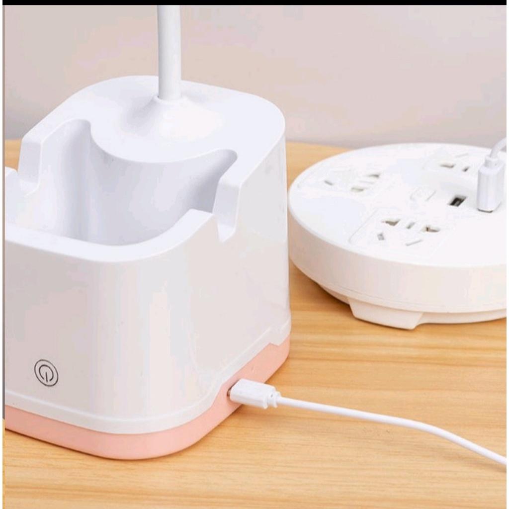 Đèn Bàn Học Đọc Sách Led 3 Chế Độ Sáng Bảo Vệ Mắt, Thiết Kế Kết Hợp Hộp Bút Và Giá Để Điện Thoaị