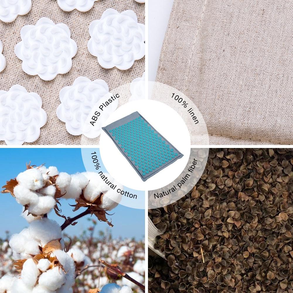 Nature Linen Coconut palm Massage Yoga mat sport pillow mat with bag Lotus Spike Acupressure Mat Cushion yoga matt Fitness