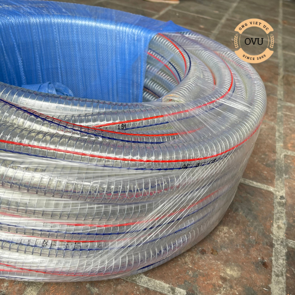 Ống nhựa PVC lõi thép phi 27mm cuộn 50m - Hàng nhập khẩu cao cấp