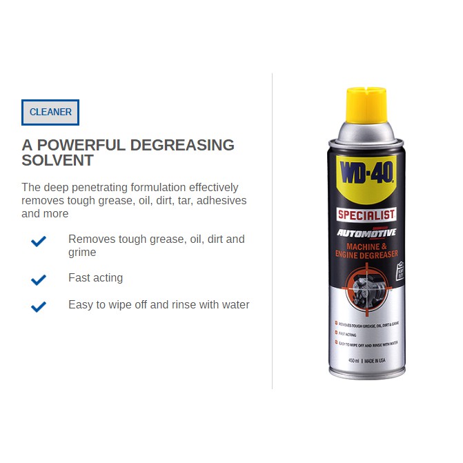 Chai Tẩy nhờn dầu mỡ mạnh mẽ WD-40 Machine &amp; Engine Degrease 450ml