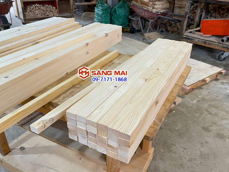 [MS92] Thanh gỗ thông 2cm x 3cm x dài 80cm + láng mịn 4 mặt