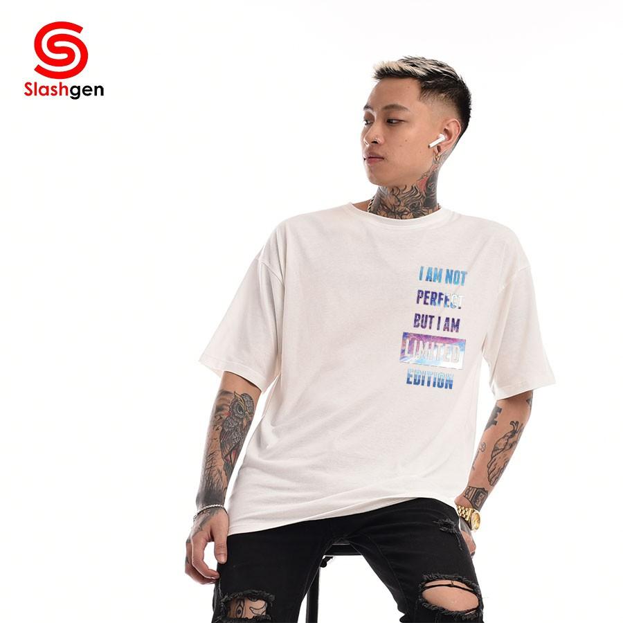 Áo Thun nam tay lỡ H1_78 Limited Xanh Ngực Trái 100% Cotton