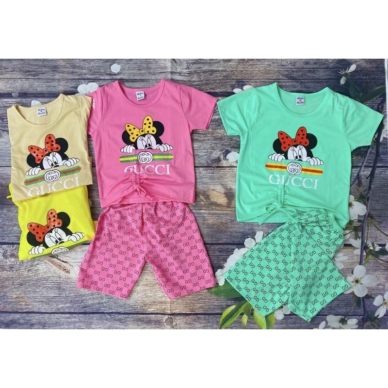 Bộ Thun Bé Gái Size 9,5-21,5Kg,10 Tháng -> 5,5 Tuổi In Mickey Áo Quần Thun Bé Gái Dễ Thương