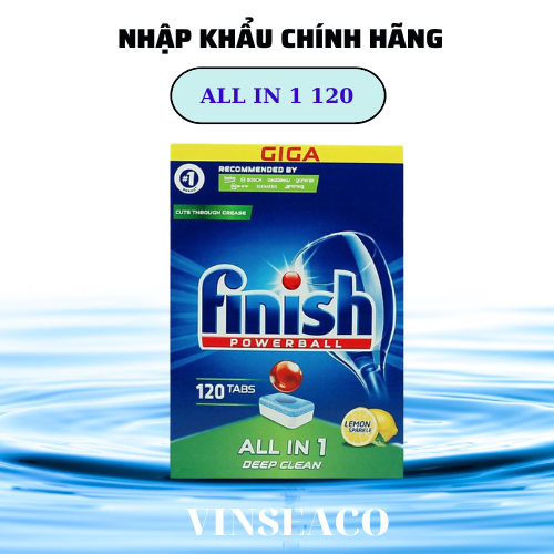 Viên rửa chén bát Finish All In One 120 viên - Hàng chính hãng