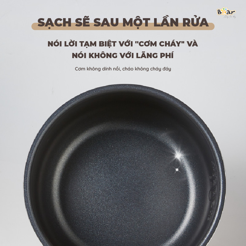 Nồi Cơm Điện Tử Bear 3L Lòng Nồi 5 Lớp Đa Năng Nấu Cơm Nấu Cháo Hầm Hấp Hâm Nóng Hẹn Giờ Lên Đến 12 Tiếng SB-NC30A - HÀNG CHÍNH HÃNG