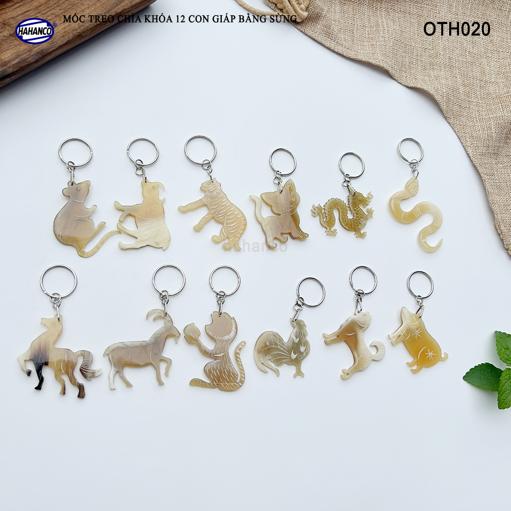 Móc treo chìa khóa 12 con giáp bằng sừng (OTH020) Độc Lạ - Đẹp mắt