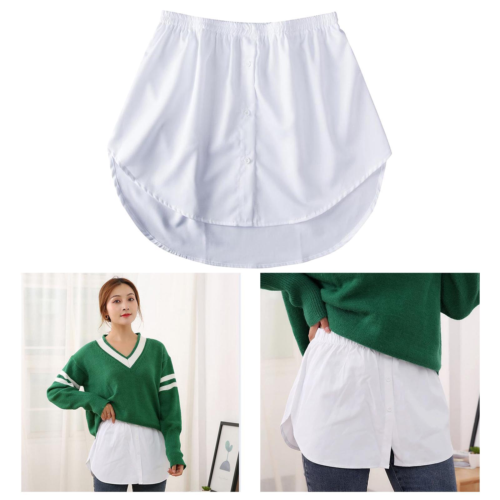 Detachable Fake False Shirt Hem Down Waist Skirt Sweater Vest Sweatshirt